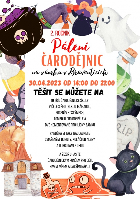 Pálení čarodějnic na zámku v Bravanticích