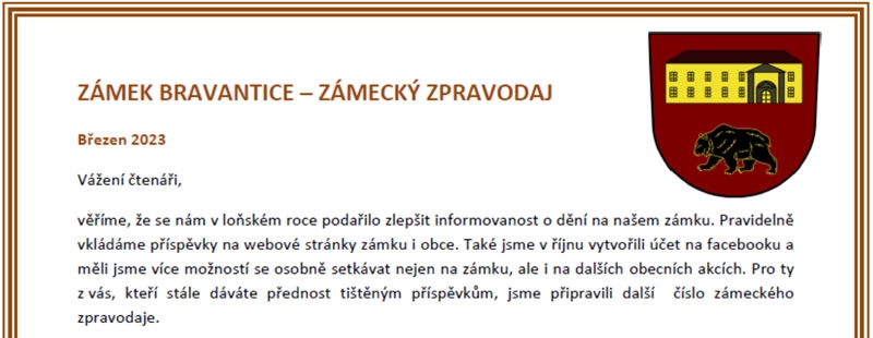 Zámecký zpravodaj - březen 2023