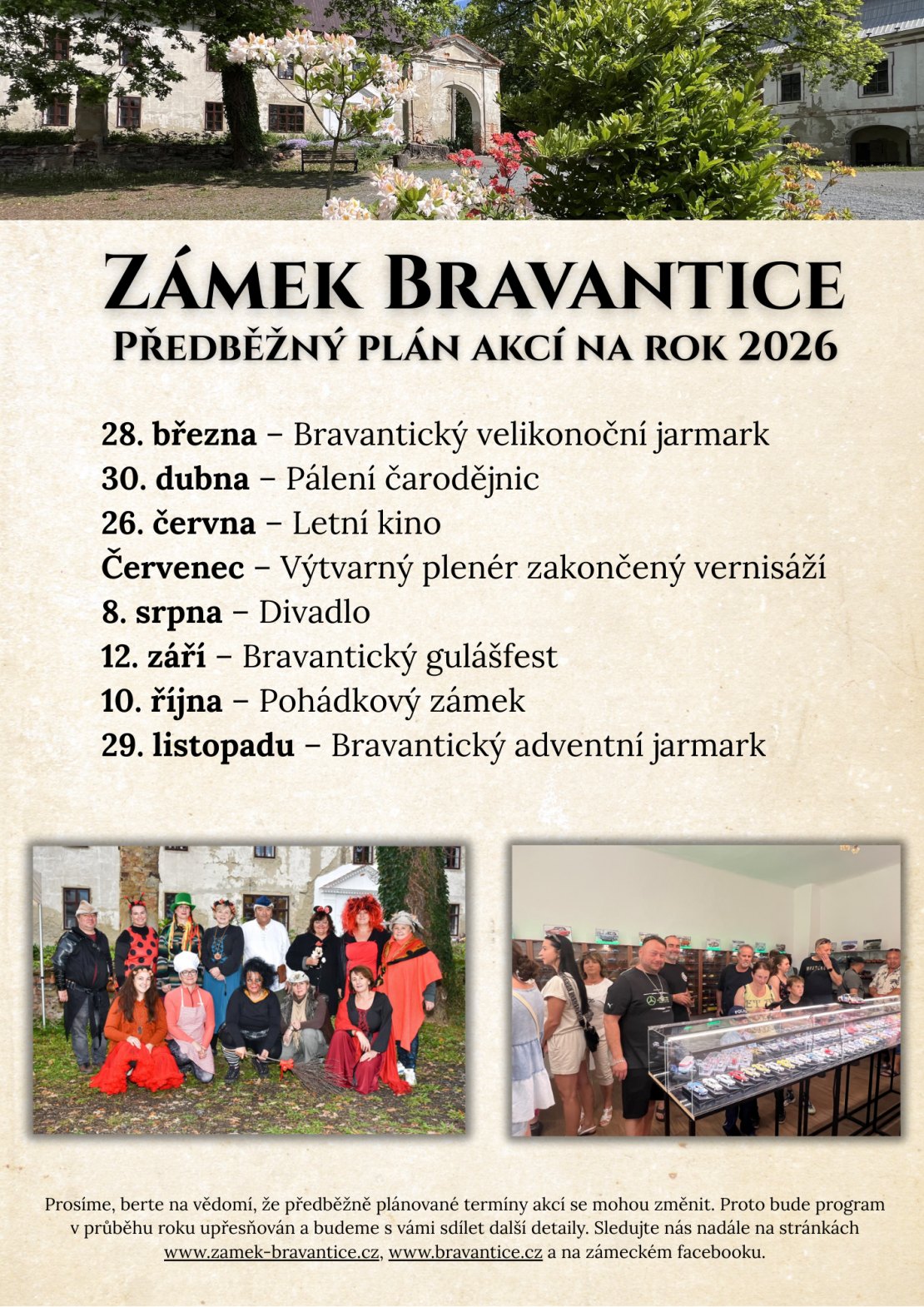 Předběžný plán akcí na rok 2026